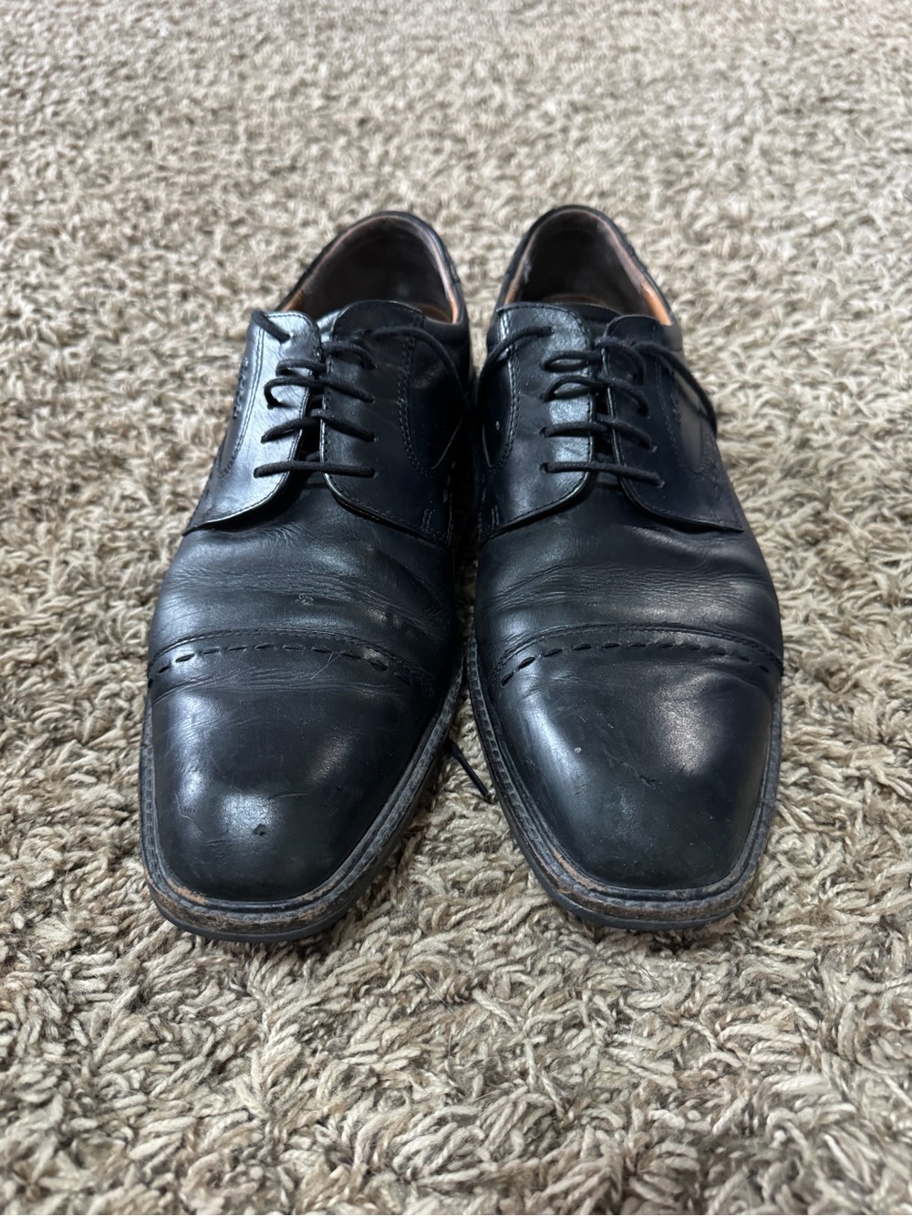 Ecco Black Leather Men's Derby Oxfords
